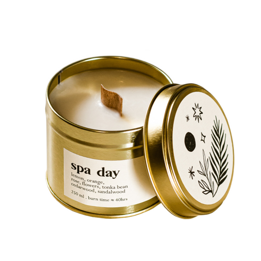 Spa Day Botanical Candle - Large with wood wick