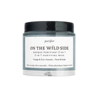 2-in-1 purifying face and scalp mask in a glass jar on a white background