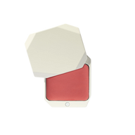 Uoga Uoga cream blush compact in Blooming shade, open with white geometric packaging