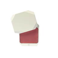 Uoga Uoga cream blush compact in Posh shade, open with white geometric packaging