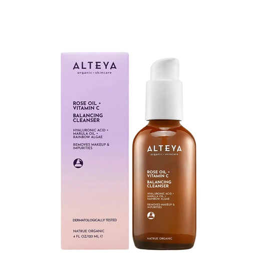 Alteya Luminous Rose Balancing Cleanser bottle and packaging on a white background