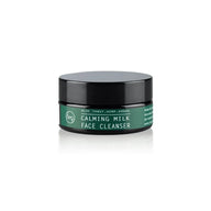 Bepure Calming Milk face cleanser in a black glass jar with a green label, closed
