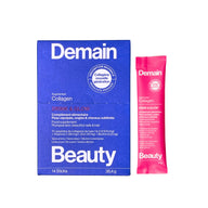 Demain Beauty collagen Drink and Glow supplement packaging on a white background