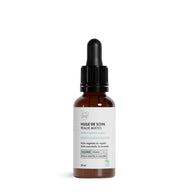 Huile de Soin Peaux Mixtes – Clémence & Vivien 30ml amber dropper bottle with white label, purifying and balancing facial oil with black cumin oil and lavender essential oil, for combination to oily skin.