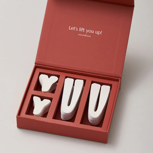 Lyfta red 30-day face lifting tape kit for cheeks and mouth open on white background