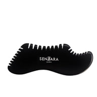 Black gua sha massager with 'Sentara branding on a white background