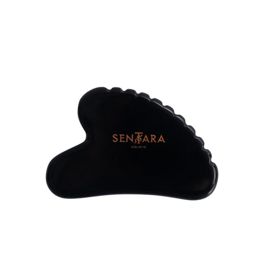 Heart-Shaped Textured Gua Sha – Black Obsidian