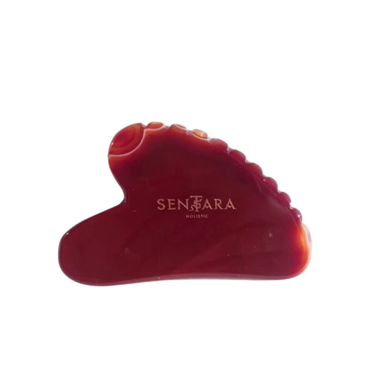 Heart-Shaped Textured Gua Sha – Carnelian