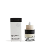 TEAM DR JOSEPH Hyaluronic Repair Booster Serum 30 ml pipette bottle beside its black and white outer box