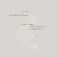 Clear serum droplets of TEAM DR JOSEPH Supreme Lifting Eye Serum highlighting its key actives, prickly pear and vitamin C