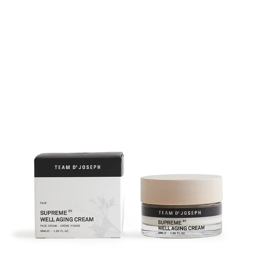 Supreme Well Aging Cream by Team D'Joseph with packaging on a white background