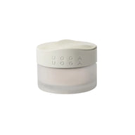UOGA UOGA Highlighter Game of Lights in a frosted glass cosmetic jar with a matching matte off-white lid, set against a plain white background.