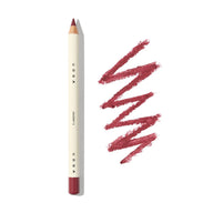 Uoga Uoga Jazzberry lip pencil with pink-red swatch on a white background