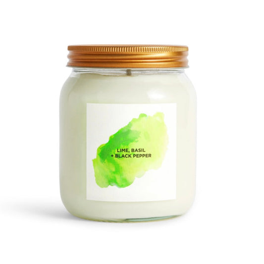 Lime, Basil and Black Pepper Aromatherapy Candle
